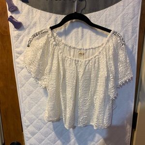 White lace crop top